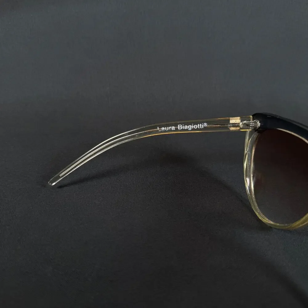 Laura Biagiotti Oversized Sunglasses Brown Gradient Lens OXSOL Italy T-107